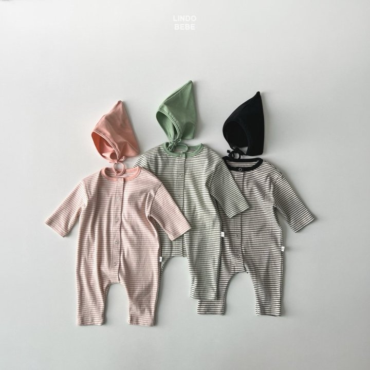 Lindo - Korean Baby Fashion - #babyboutiqueclothing - Bebe Stripe Suit (Bonnet Set)