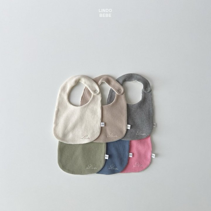 Lindo - Korean Baby Fashion - #babyclothing - Bebe Waffle Embroidery Bib - 2