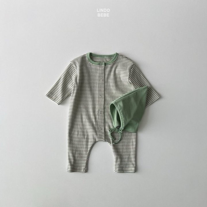 Lindo - Korean Baby Fashion - #babyfashion - Bebe Stripe Suit (Bonnet Set) - 4