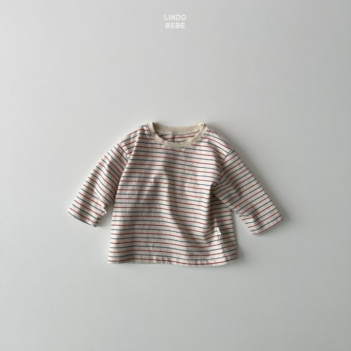 Lindo - Korean Baby Fashion - #babyfever - Bebe Striped Tee - 3