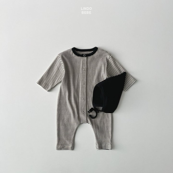 Lindo - Korean Baby Fashion - #babygirlfashion - Bebe Stripe Suit (Bonnet Set) - 5