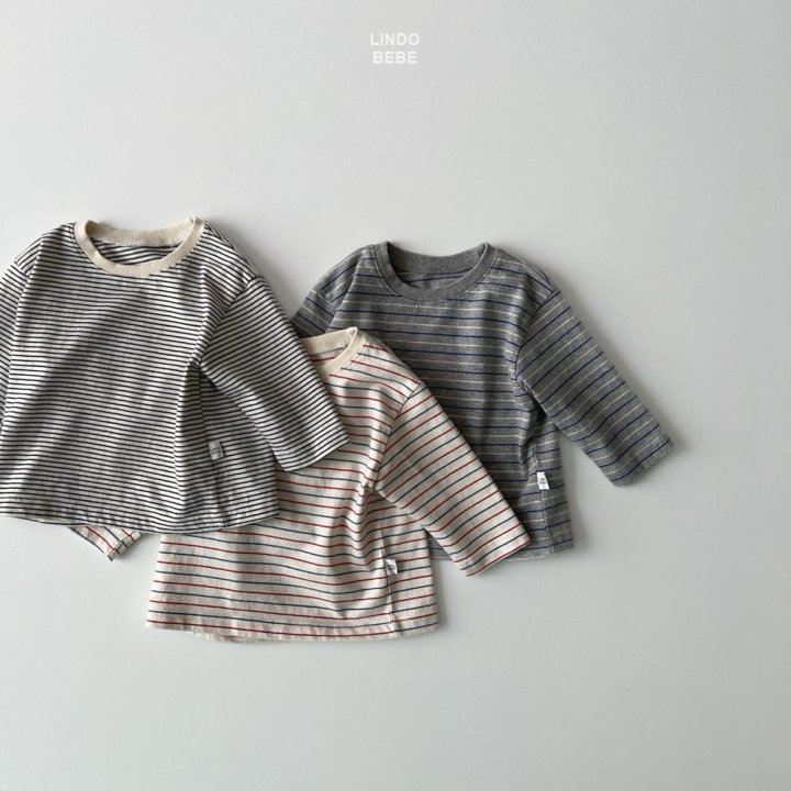 Lindo - Korean Baby Fashion - #babylifestyle - Bebe Striped Tee - 5