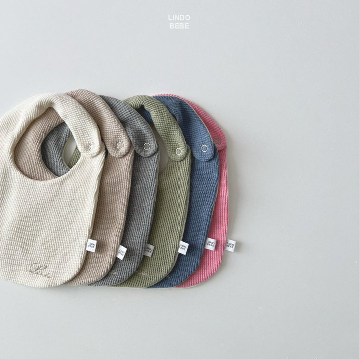 Lindo - Korean Baby Fashion - #babyoutfit - Bebe Waffle Embroidery Bib - 10