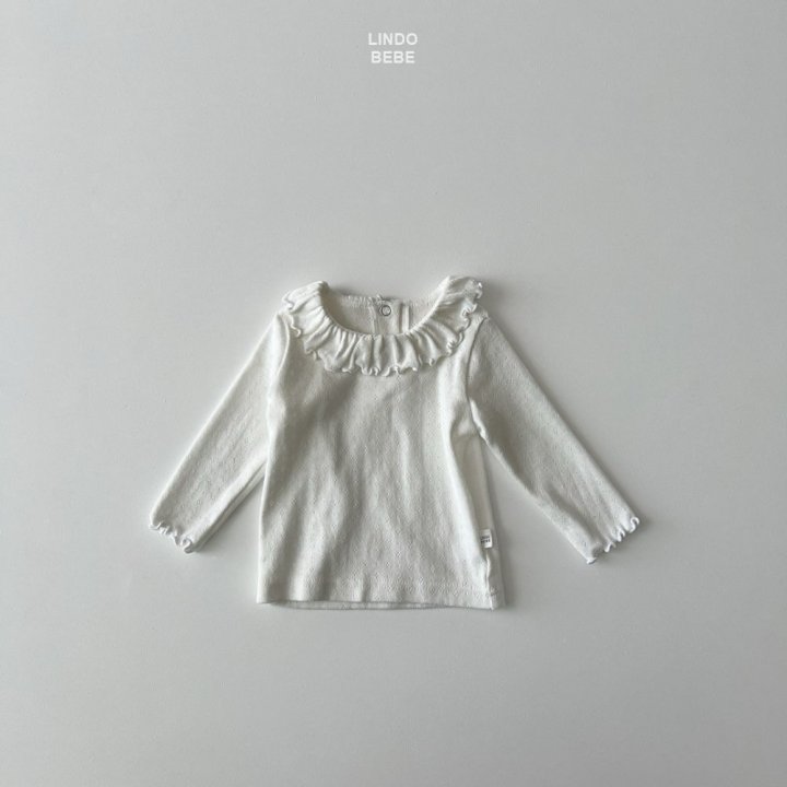 Lindo - Korean Baby Fashion - #babyoutfit - Bebe Eyelet Frill Tee - 3