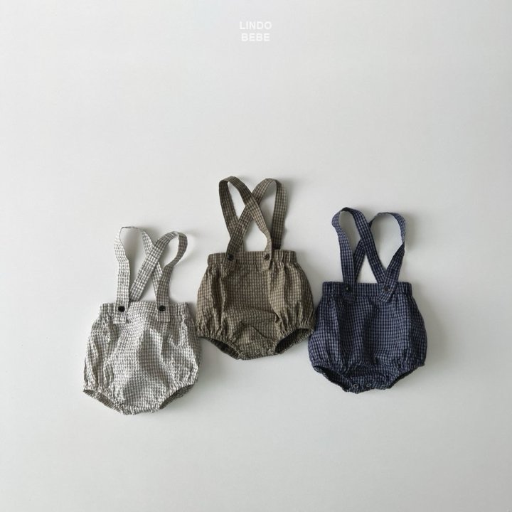 Lindo - Korean Baby Fashion - #babywear - Bebe Check Overalls Bloomer