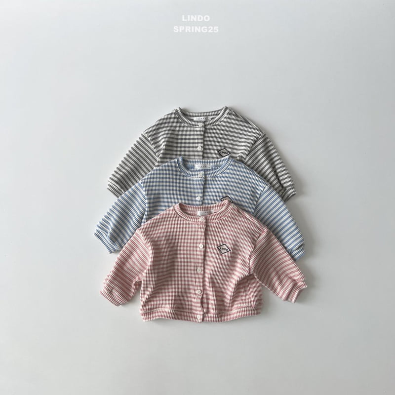 Lindo - Korean Children Fashion - #childofig - Candy Waffle Stripe Cardigan