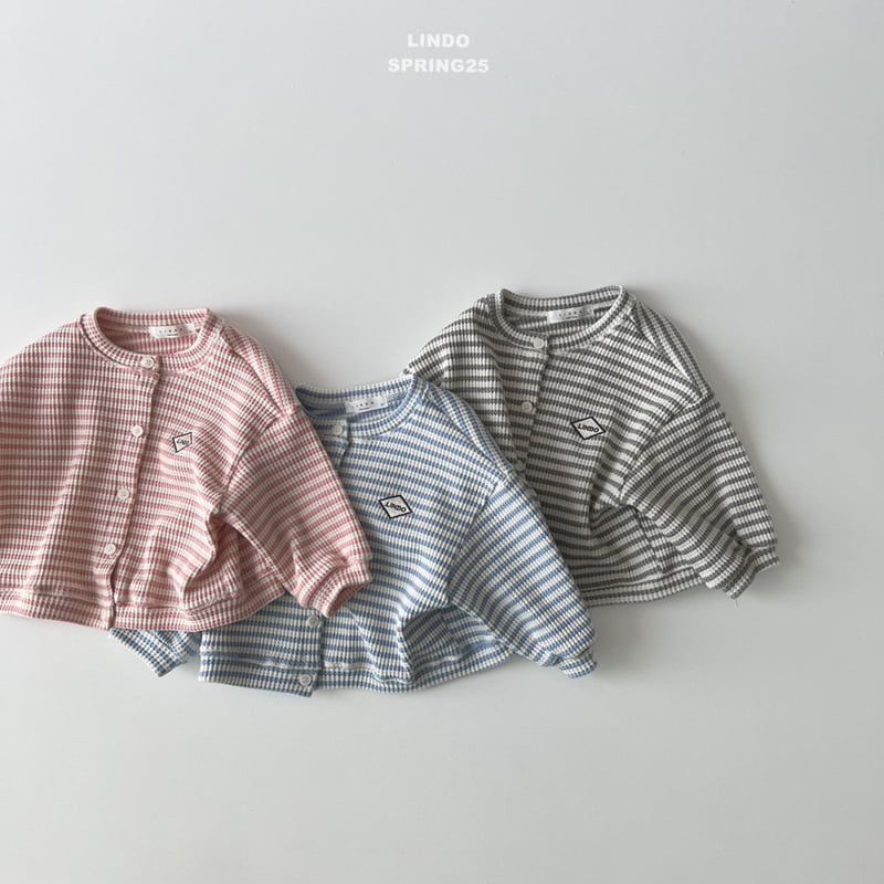 Lindo - Korean Children Fashion - #childrensboutique - Candy Waffle Stripe Cardigan - 2