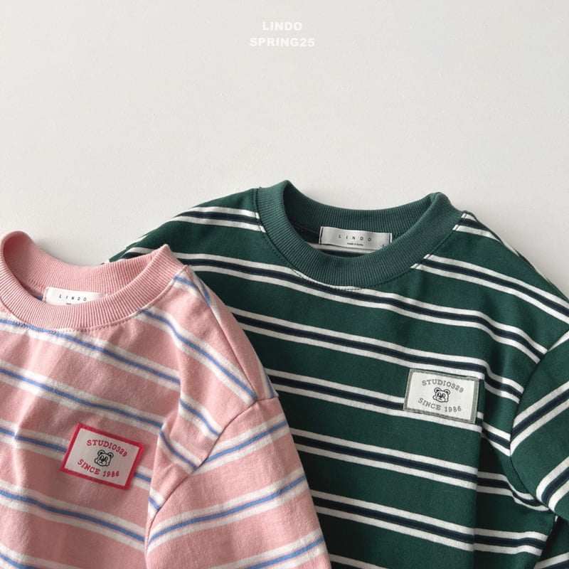 Lindo - Korean Children Fashion - #designkidswear - Aron Stripe Patch Tee - 9