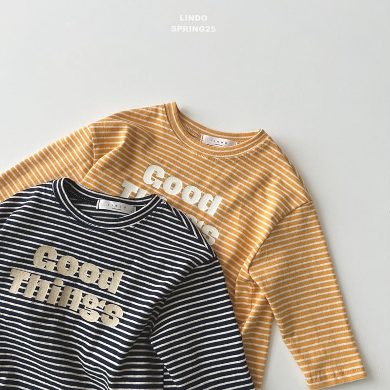 Lindo - Korean Children Fashion - #designkidswear - Things Stripe Tee - 6