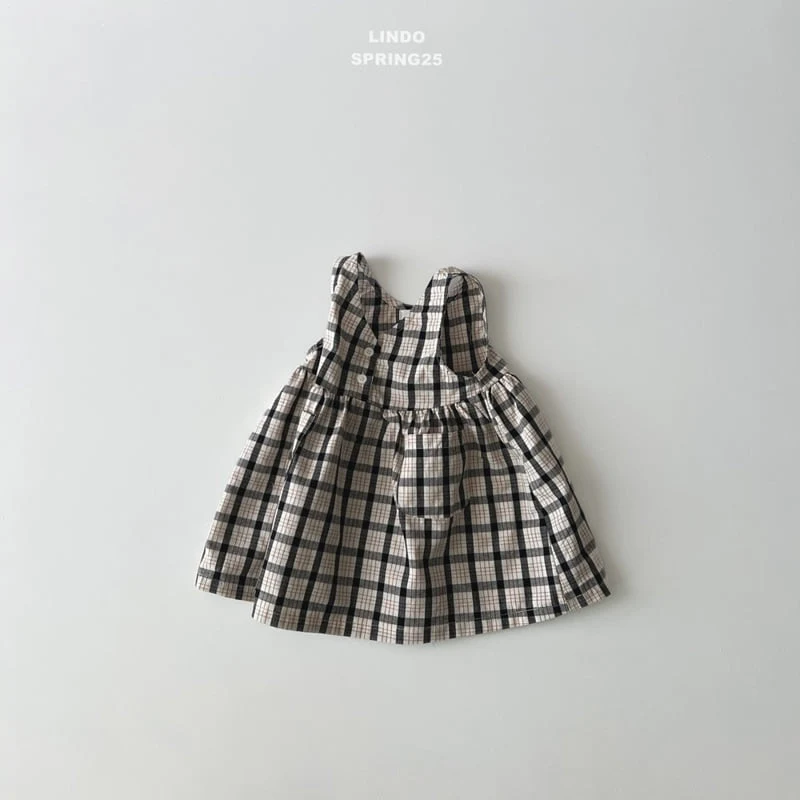 Lindo - Korean Children Fashion - #designkidswear - V Check One-piece