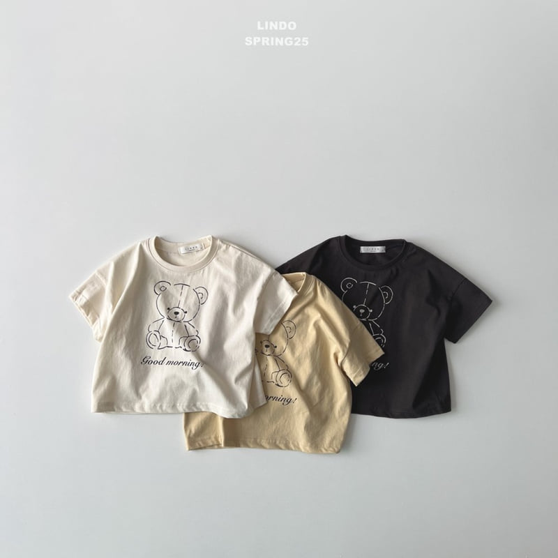Lindo - Korean Children Fashion - #discoveringself - Morning Bear Short Sleeve Tee - 8