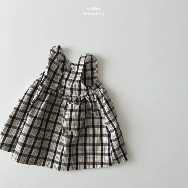 Lindo - Korean Children Fashion - #discoveringself - V Check One-piece - 2
