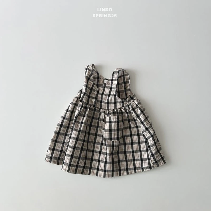 Lindo - Korean Children Fashion - #fashionkids - V Check One-piece - 3