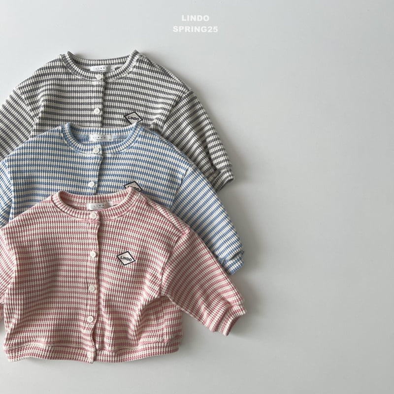 Lindo - Korean Children Fashion - #kidsshorts - Candy Waffle Stripe Cardigan - 6