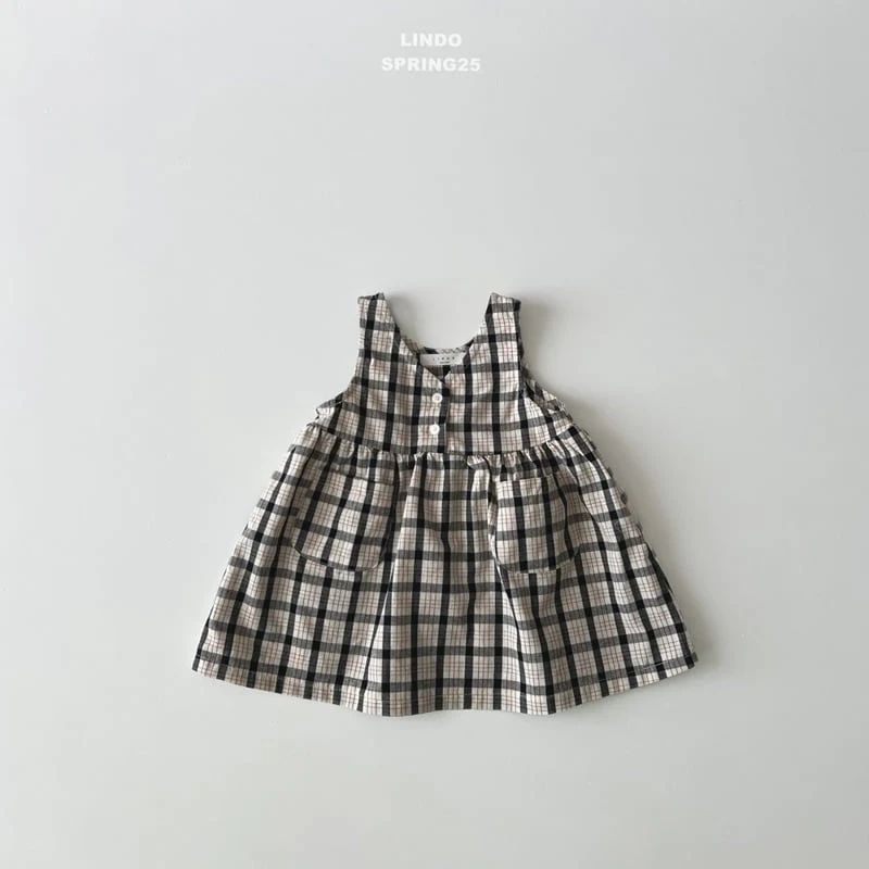 Lindo - Korean Children Fashion - #fashionkids - V Check One-piece - 4