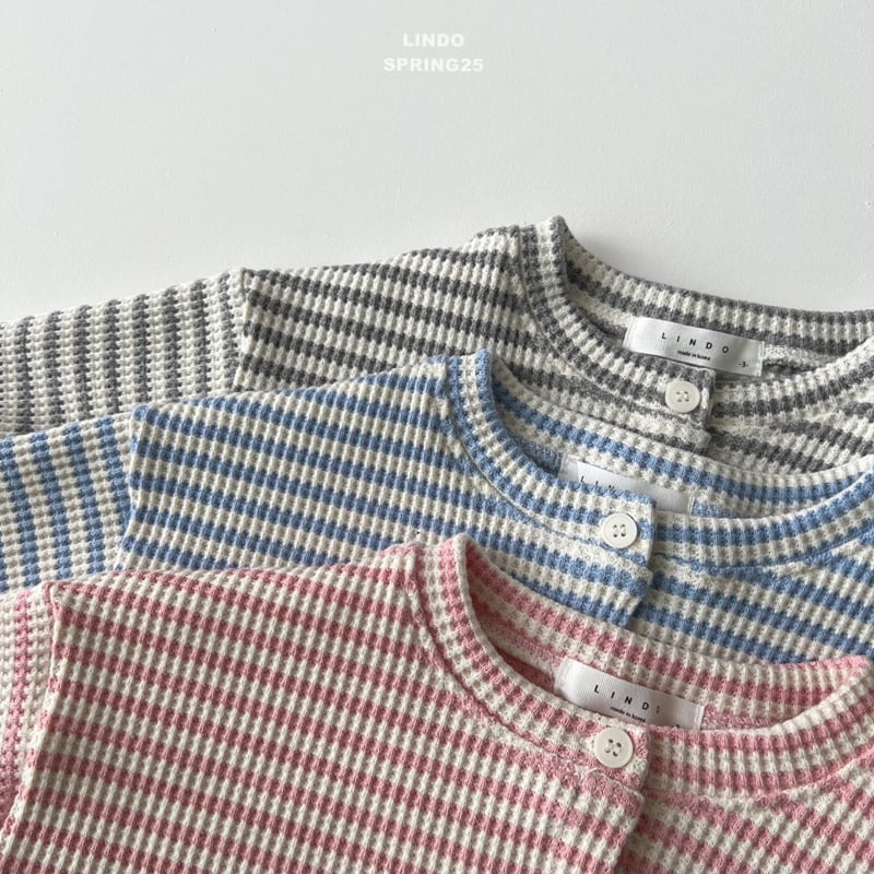 Lindo - Korean Children Fashion - #kidsstore - Candy Waffle Stripe Cardigan - 7
