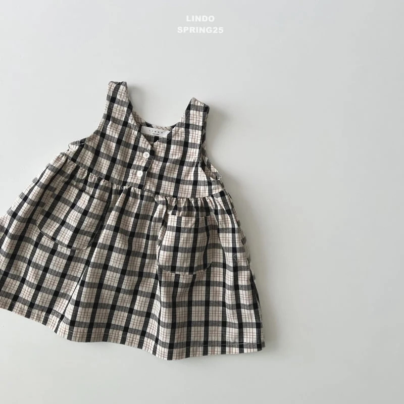 Lindo - Korean Children Fashion - #kidzfashiontrend - V Check One-piece - 6