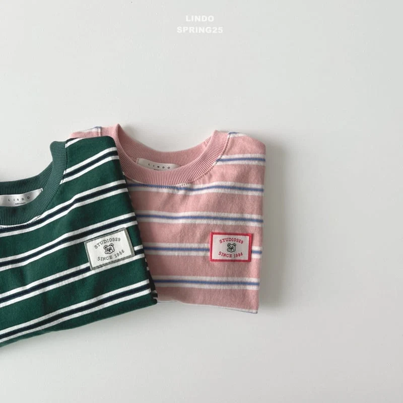 Lindo - Korean Children Fashion - #littlefashionista - Aron Stripe Patch Tee - 2