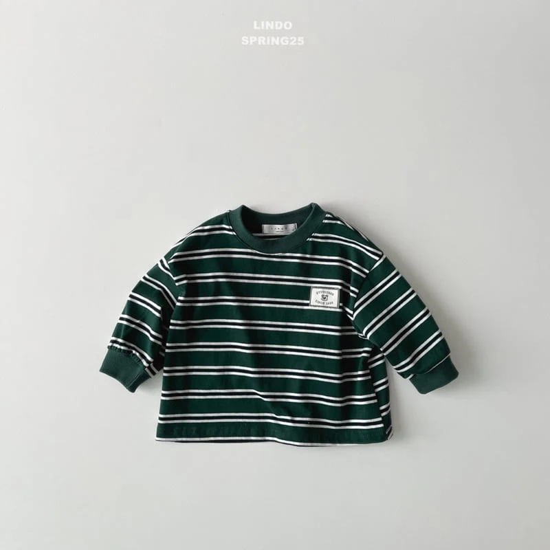 Lindo - Korean Children Fashion - #magicofchildhood - Aron Stripe Patch Tee - 4