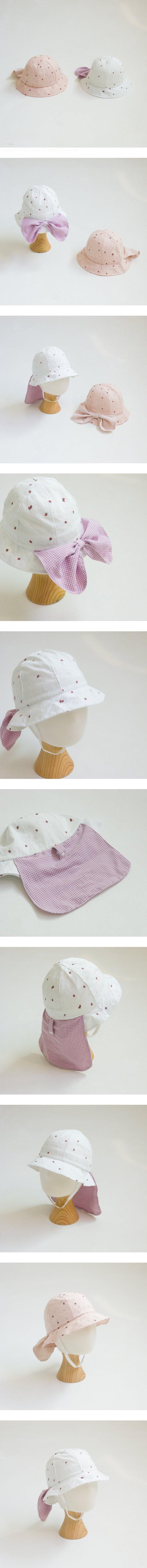 Little Hat - Korean Baby Fashion - #babyfashion - Strawberry Ribbon Flap Bucket Hat