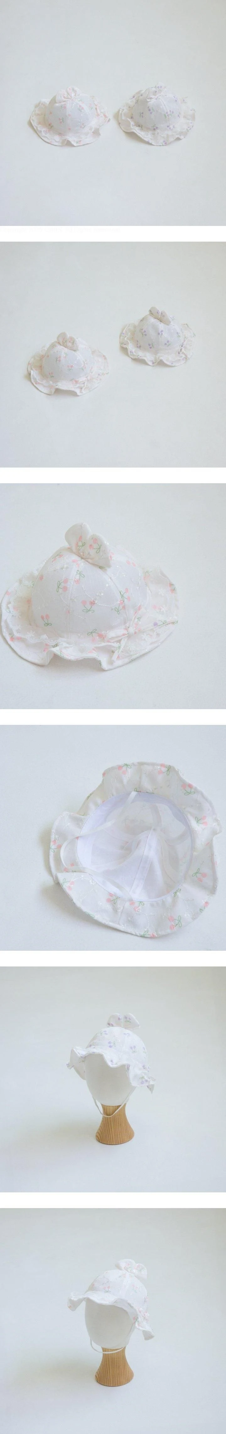 Little Hat - Korean Baby Fashion - #smilingbaby - Cherry Lace Bucket Hat
