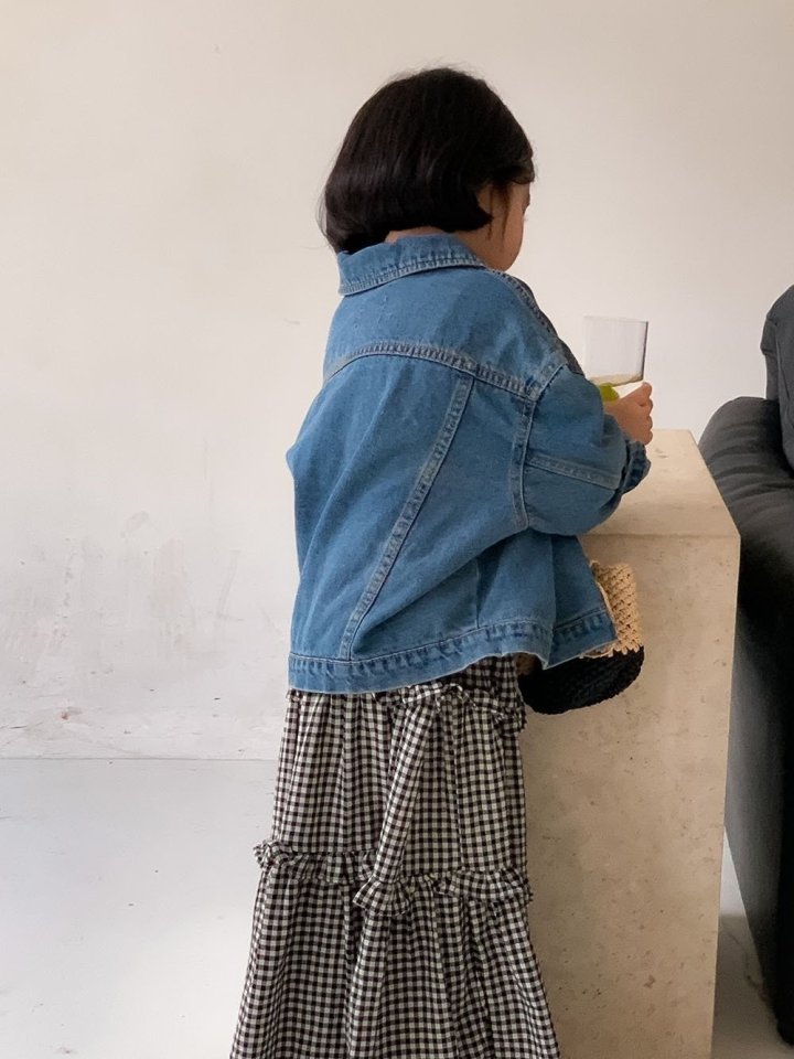 Little Rabbit - Korean Children Fashion - #Kfashion4kids - Maroon Denim Jacket - 10