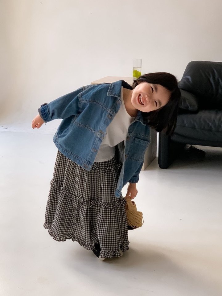 Little Rabbit - Korean Children Fashion - #childofig - Maroon Denim Jacket - 2