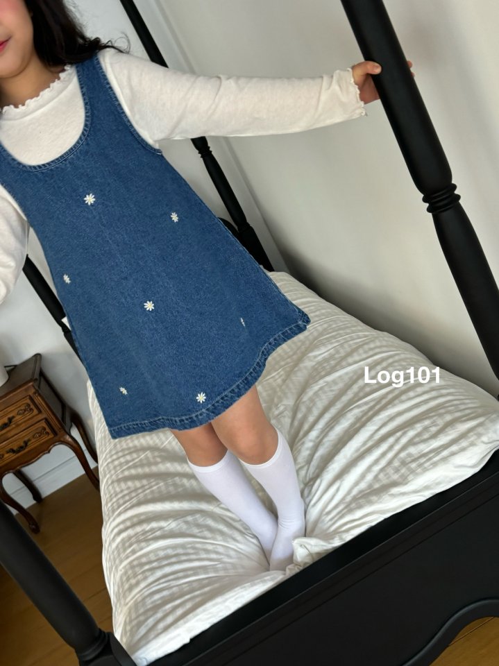 Log101 - Korean Children Fashion - #discoveringself - Daisy Denim One-piece - 10