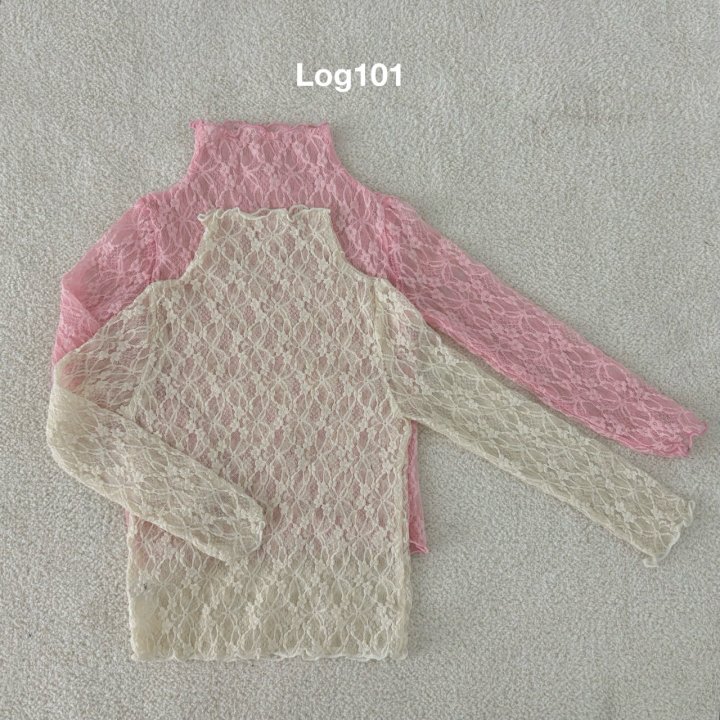 Log101 - Korean Children Fashion - #prettylittlegirls - Lace Turtleneck Tee
