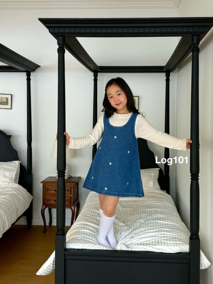 Log101 - Korean Children Fashion - #stylishchildhood - Daisy Denim One-piece - 6