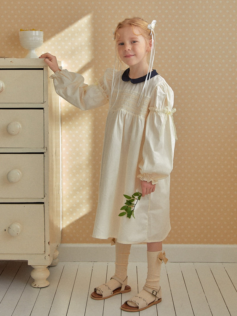 Lolobole - Korean Children Fashion - #Kfashion4kids - Hepburn Ribbon One-piece