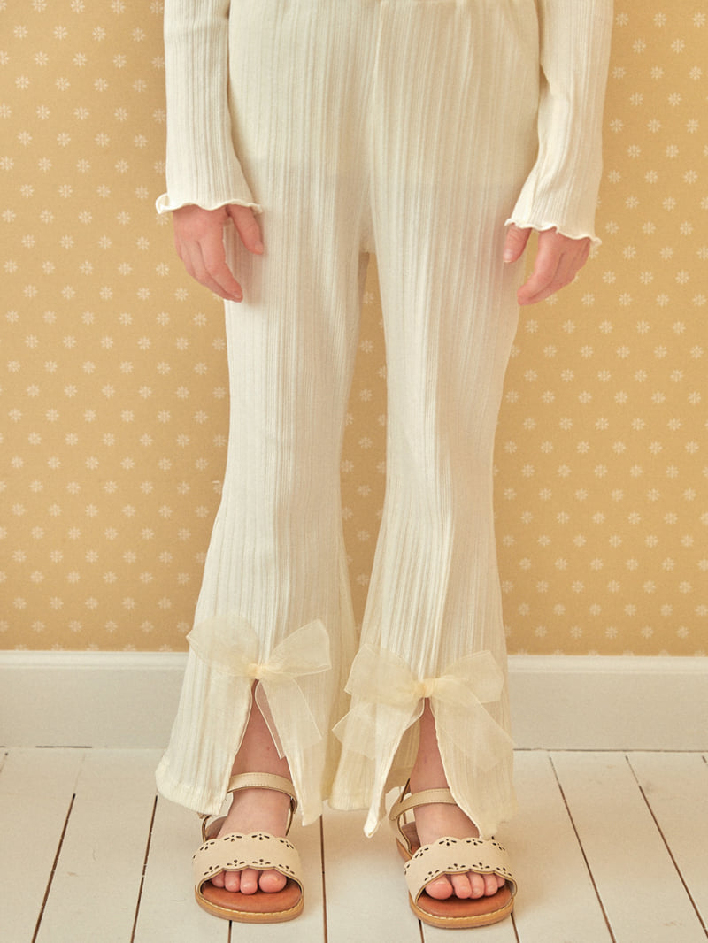Lolobole - Korean Children Fashion - #childofig - Ribbon Bootcut Pants - 8