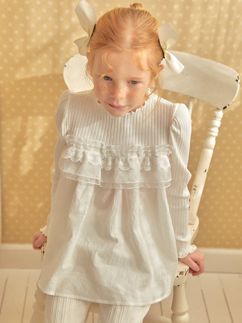 Lolobole - Korean Children Fashion - #childofig - Lace Combination Tee - 10