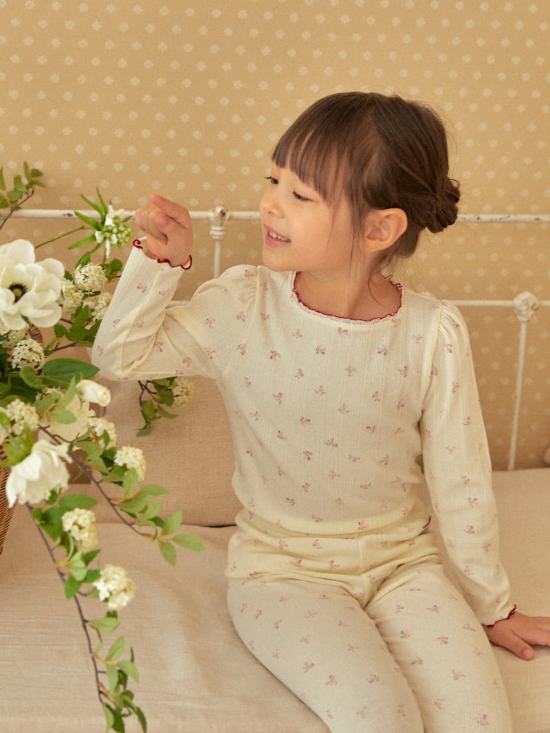 Lolobole - Korean Children Fashion - #childrensboutique - Flower Lounge Wear Set - 3