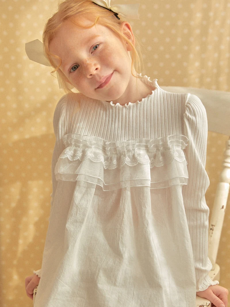 Lolobole - Korean Children Fashion - #childrensboutique - Lace Combination Tee - 11