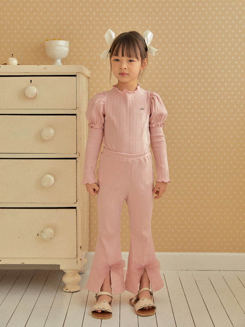 Lolobole - Korean Children Fashion - #discoveringself - Ribbon Bootcut Pants - 11