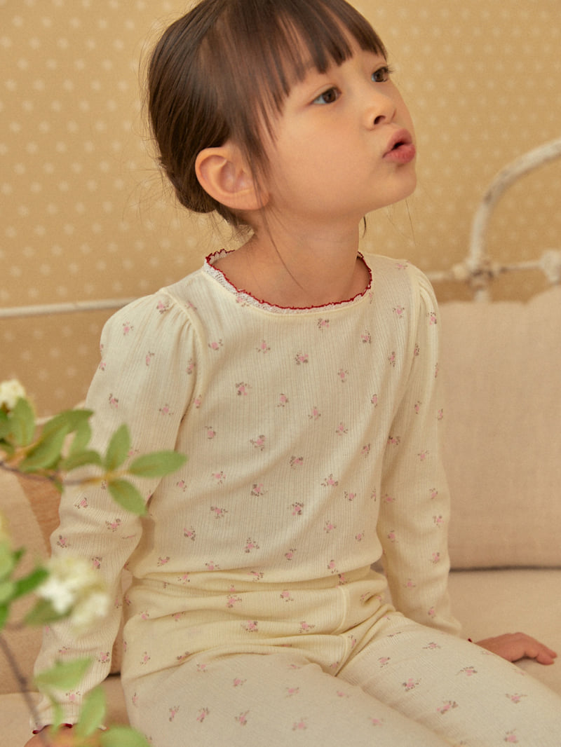 Lolobole - Korean Children Fashion - #discoveringself - Flower Lounge Wear Set - 5