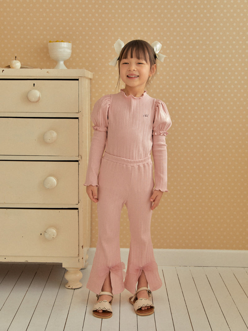 Lolobole - Korean Children Fashion - #fashionkids - Ribbon Bootcut Pants - 12