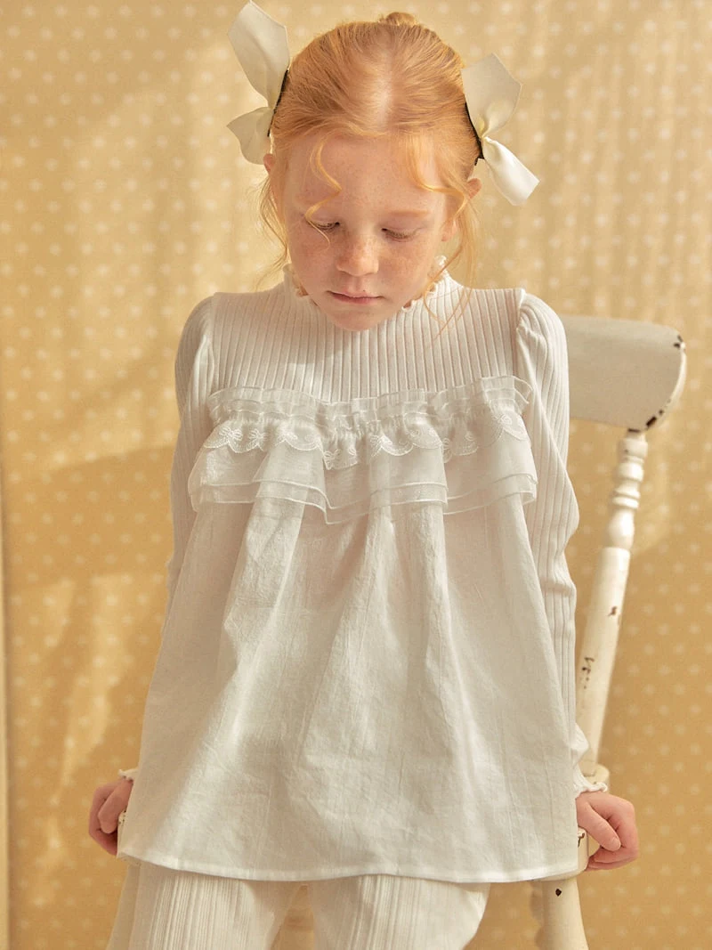 Lolobole - Korean Children Fashion - #kidzfashiontrend - Lace Combination Tee
