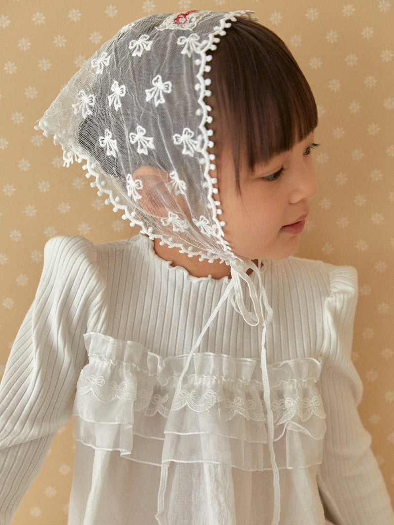 Lolobole - Korean Children Fashion - #littlefashionista - Ribbon Lace Bandana - 3