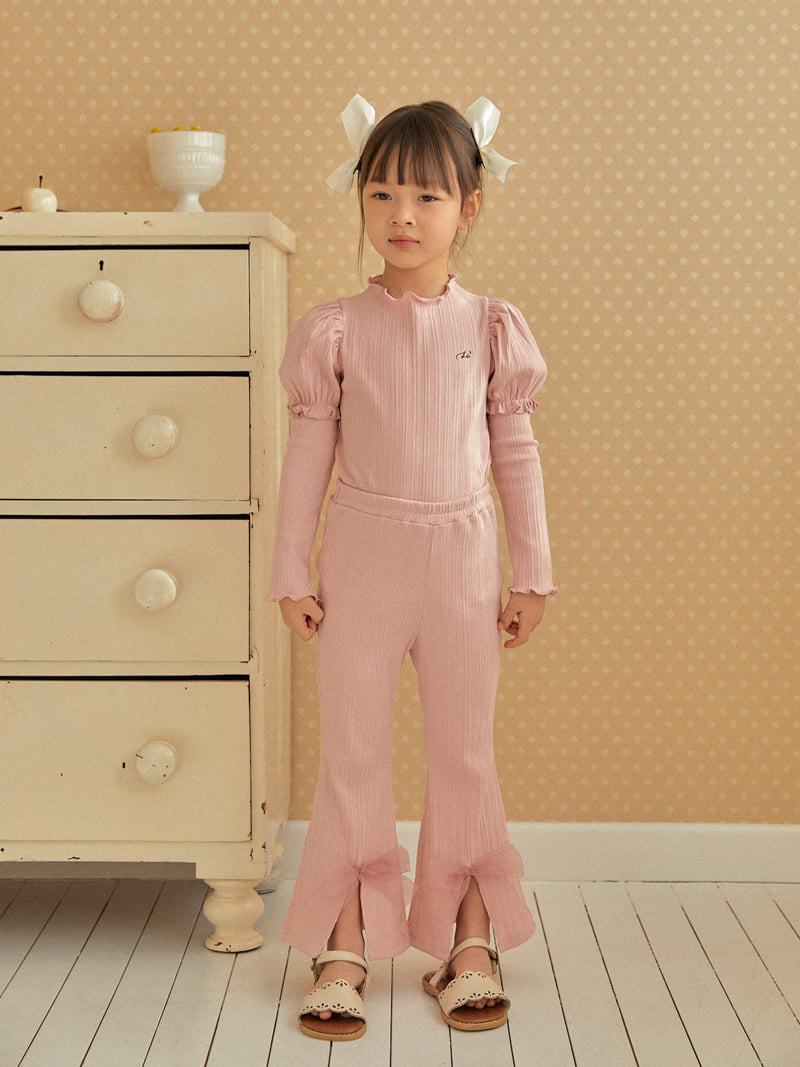 Lolobole - Korean Children Fashion - #littlefashionista - Ribbon Bootcut Pants