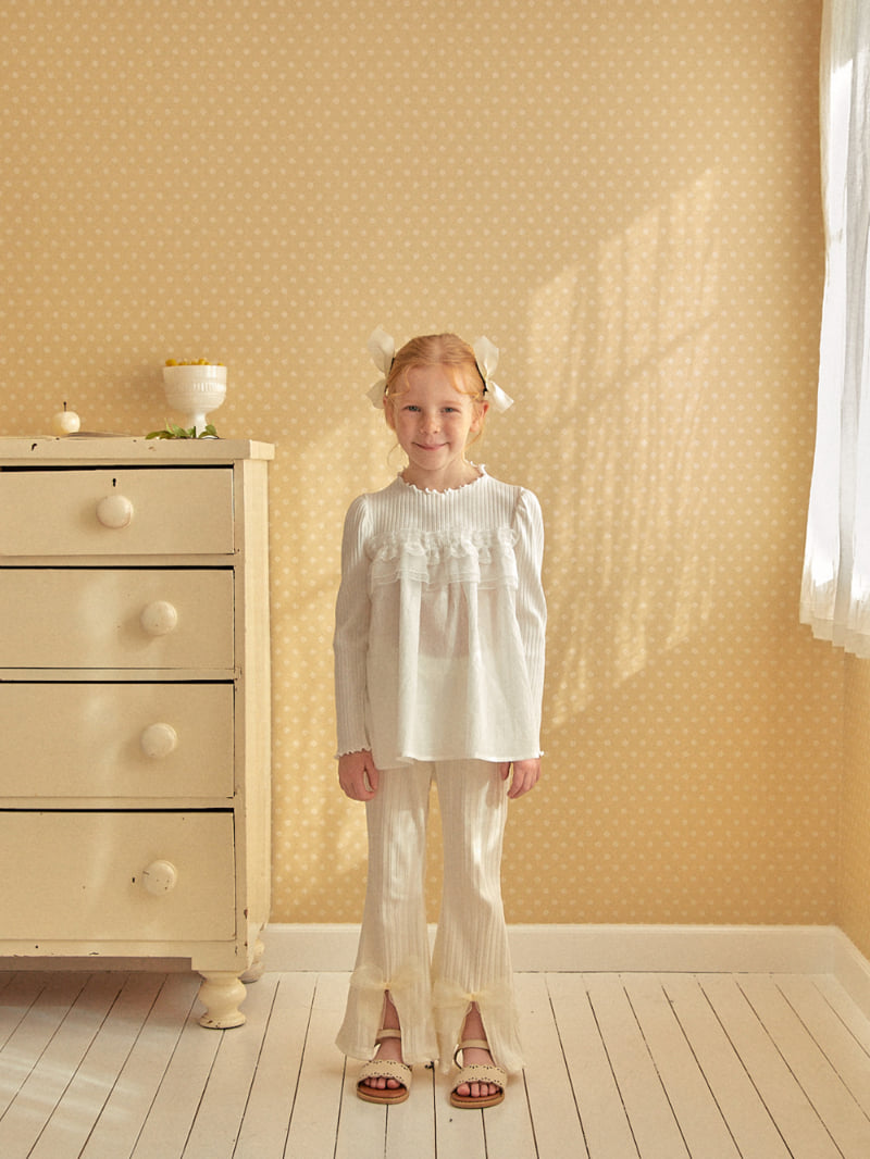 Lolobole - Korean Children Fashion - #littlefashionista - Lace Combination Tee - 4