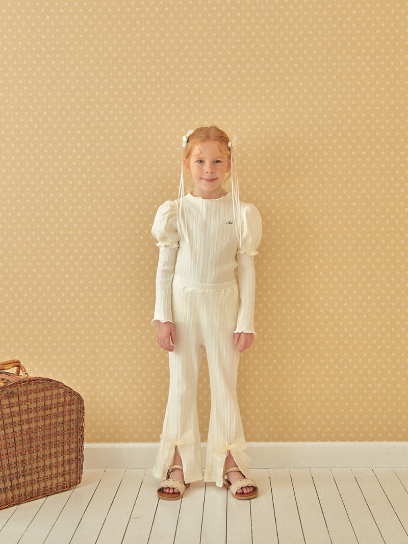 Lolobole - Korean Children Fashion - #minifashionista - Ribbon Bootcut Pants - 3