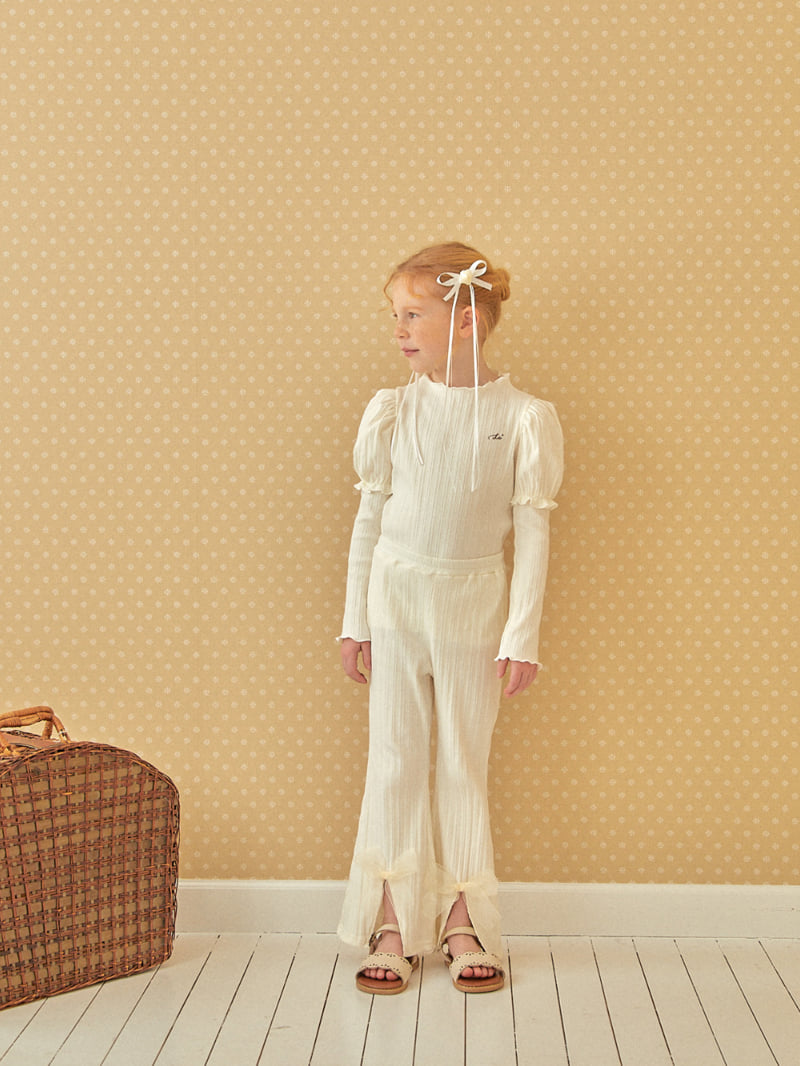 Lolobole - Korean Children Fashion - #todddlerfashion - Ribbon Bootcut Pants - 5