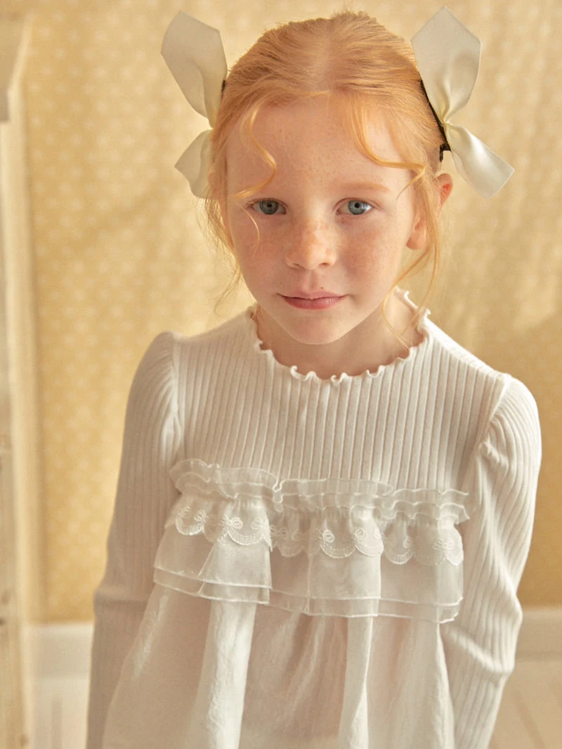 Lolobole - Korean Children Fashion - #toddlerclothing - Lace Combination Tee - 8
