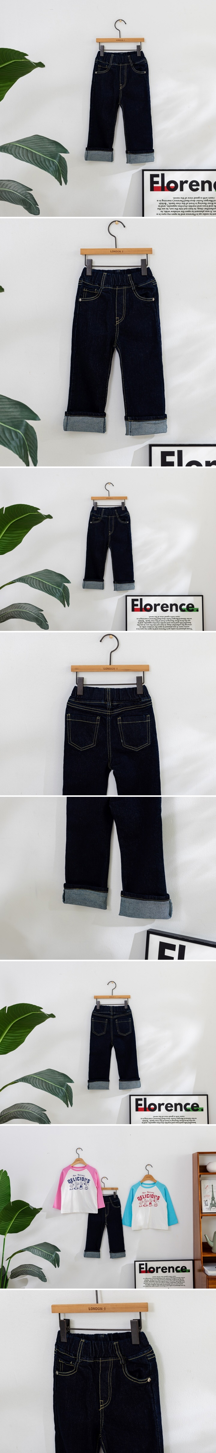 London I - Korean Children Fashion - #kidzfashiontrend - Indigo Roll-up Jeans