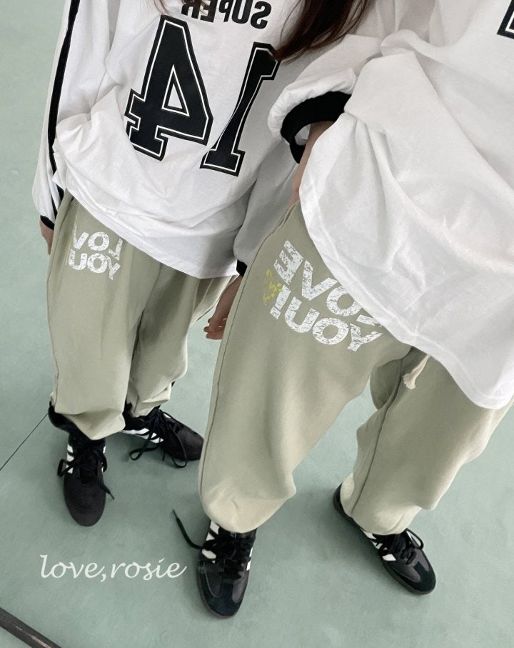 Love Rosie - Korean Women Fashion - #momslook - Vintage Love You Jogger Pants (with Mom)