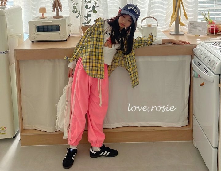 Love Rosie - Korean Women Fashion - #momslook - Lettering Check Shirt (with Mom) - 7