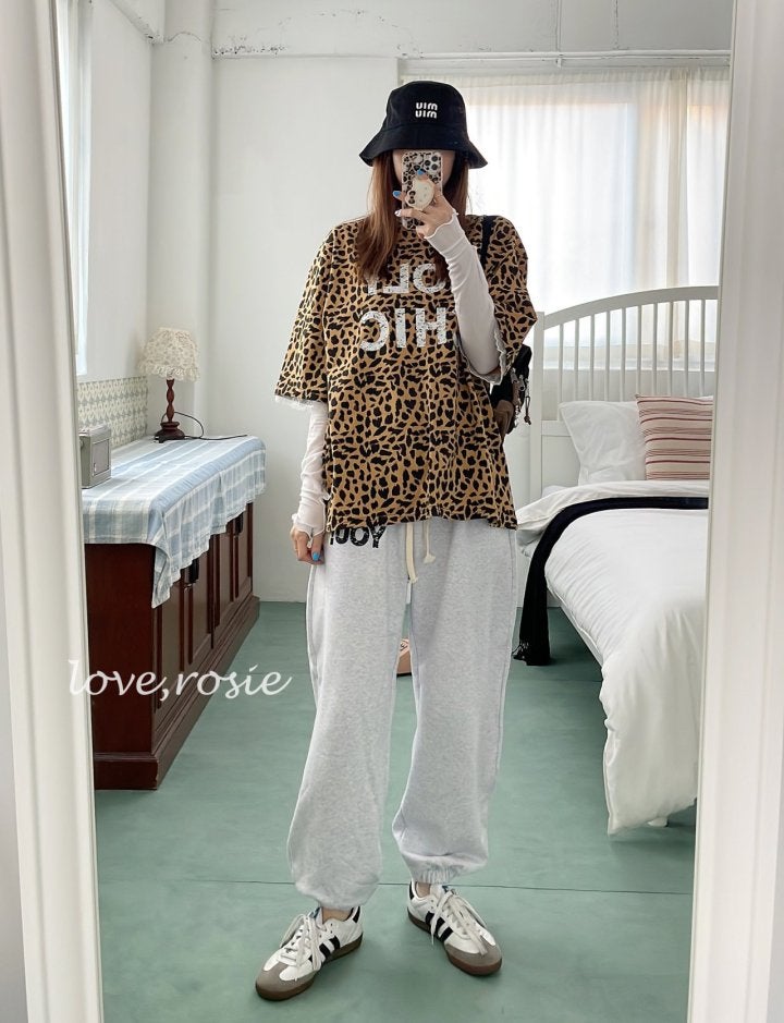 Love Rosie - Korean Women Fashion - #womensfashion - Vintage Love You Jogger Pants (with Mom) - 12