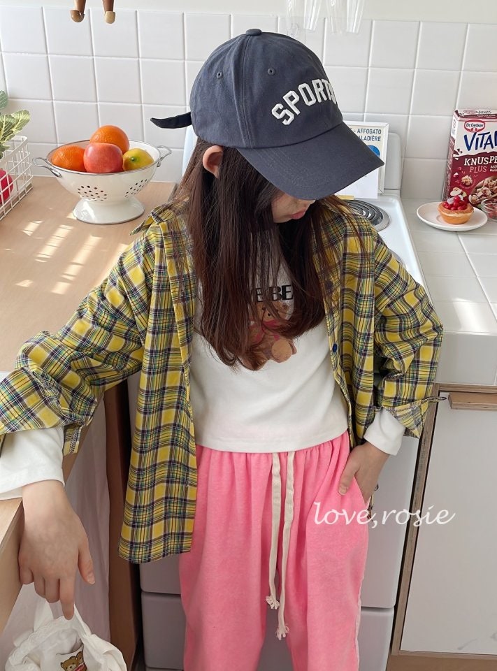 Love Rosie - Korean Women Fashion - #womensfashion - Lettering Check Shirt (with Mom) - 2